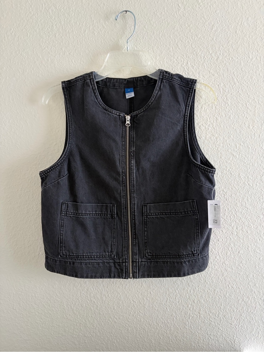 Old Navy Black Zip Utility Vest for Women